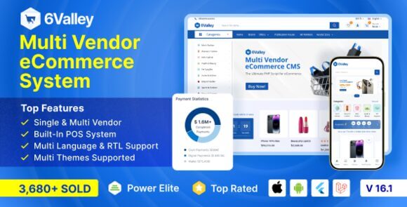 6Valley Multi-Vendor eCommerce CMS Mobile App Website Seller Admin
