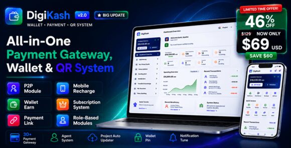 DigiKash Complete Payment Gateway Wallet and QR System