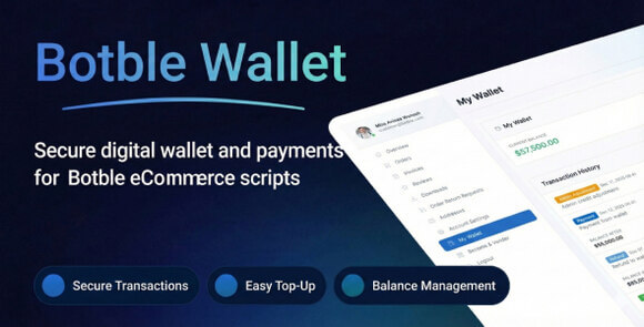 E-Wallet Payment Wallet System for Botble eCommerce Scripts