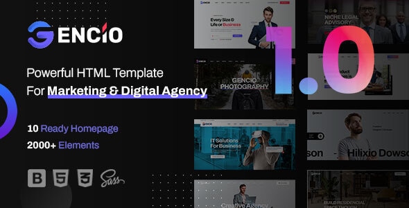 Gencio Marketing and Digital Agency HTML Template