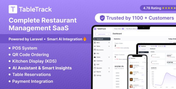 TableTrack Complete Restaurant Management System SaaS Nulled Script